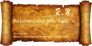 Reichenfeld Mátyás névjegykártya